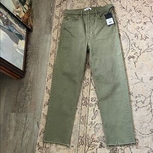 Re/Done Women's Straight Jeans in Olive Green
